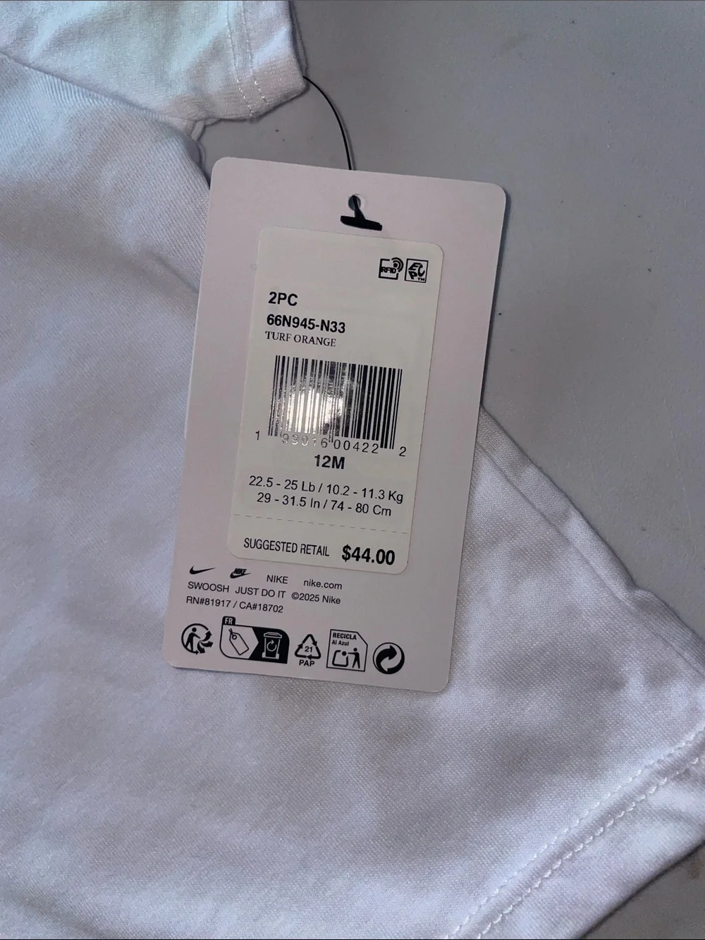 NEW! NIKE ORANFE 2-PIECE T-SHIRT & SHORTS SET. SIZE 12 MONTHS. BOYS. - Picture 9 of 9